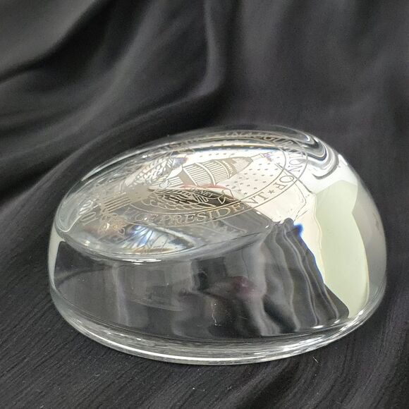 President Bush Vice Kenney Clear Paperweight crystal Inaugural gift 2001 - Picture 7 of 8